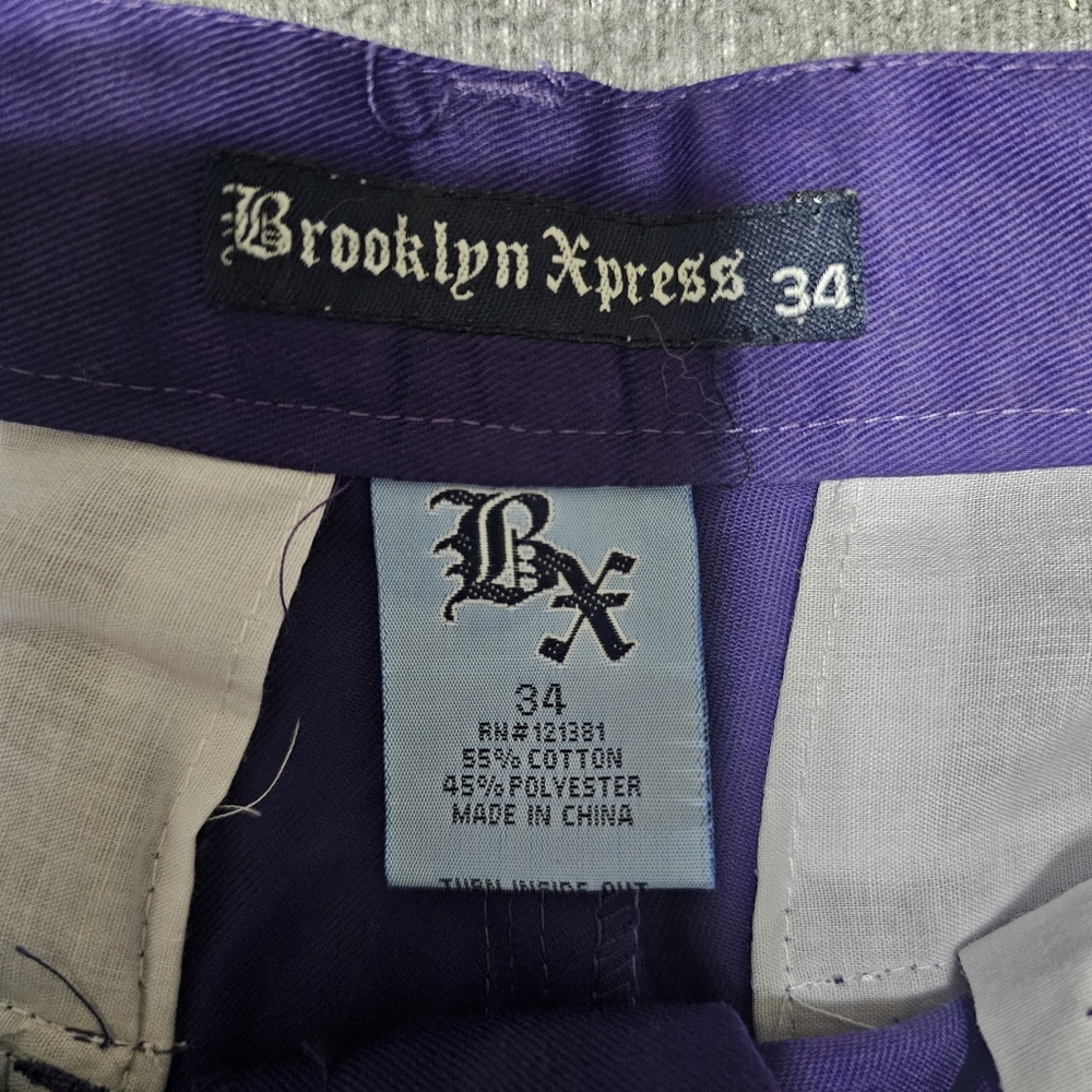 NWT Brooklyn Xpress Purple Cargo Shorts with Belt Size 34 - Picture 4 of 7